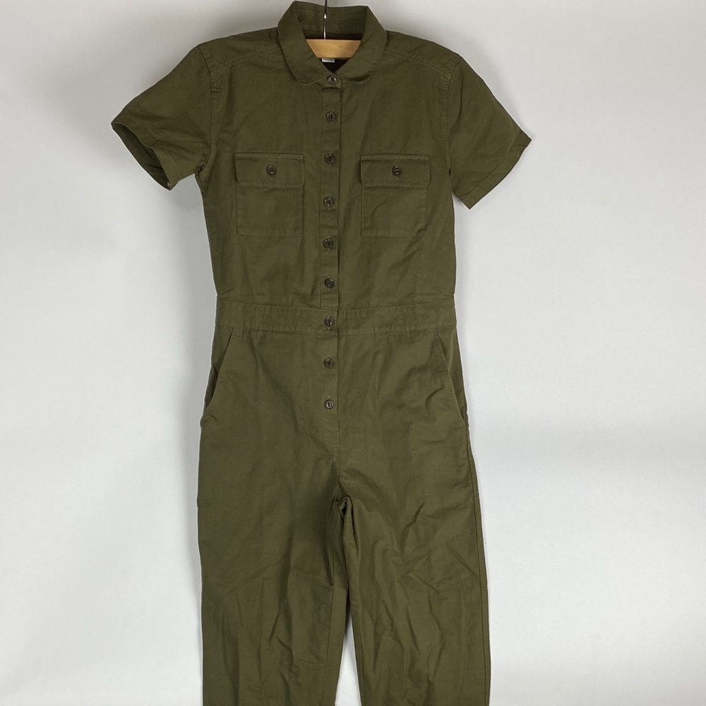 Outerknown Women's Size XS Olive Green S.E.A. Short Sleeve Jumpsuit Coveralls
